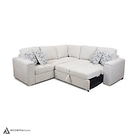 Bjorn Right Pull Out Sleeper Sectional - Quartz - Large