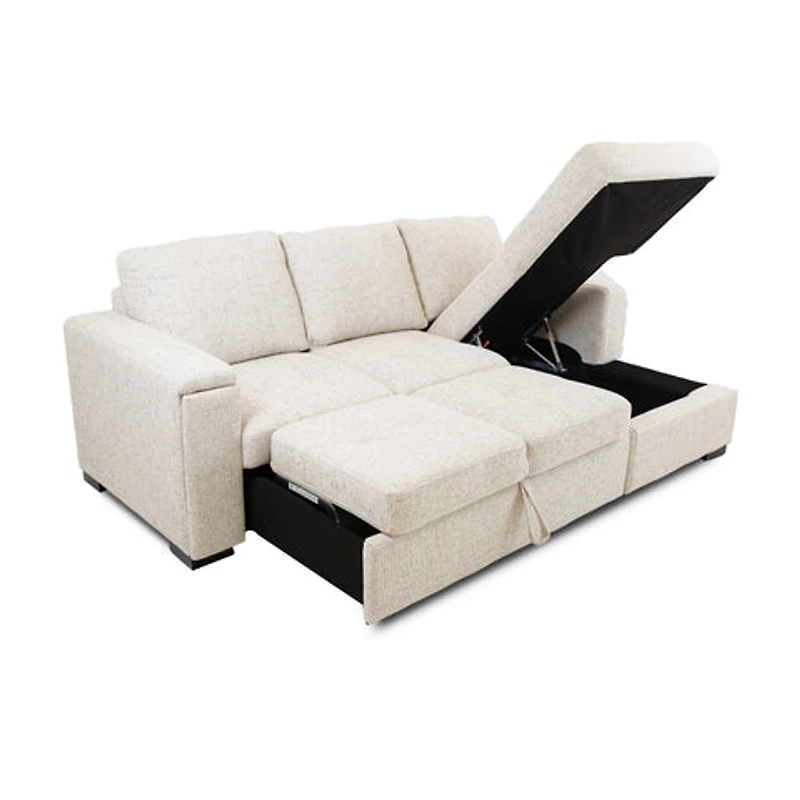 Bjorn Pull Out Sleeper Sectional - Quartz