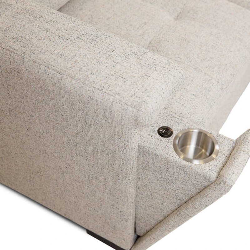 Bjorn Pull Out Sleeper Sectional - Quartz