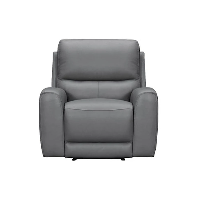 Brooke Leather Power Recliner Chair - Dark Grey