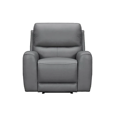 Brooke Leather Power Recliner Chair - Dark Grey