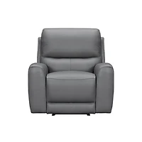 Brooke Leather Power Recliner Chair - Dark Grey