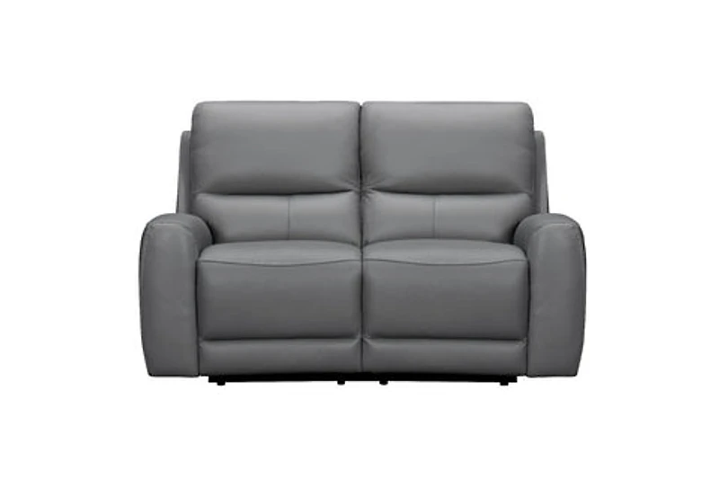 Brooke Leather Power Recliner Loveseat - Dark Grey