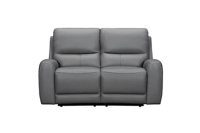 Brooke Leather Power Recliner Loveseat - Dark Grey