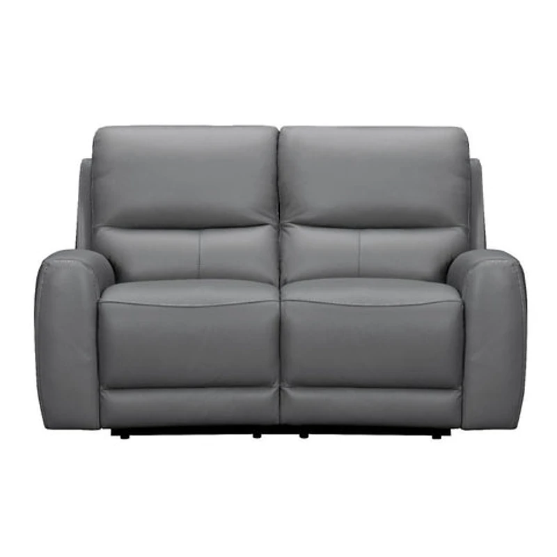 Brooke Leather Power Recliner Loveseat - Dark Grey