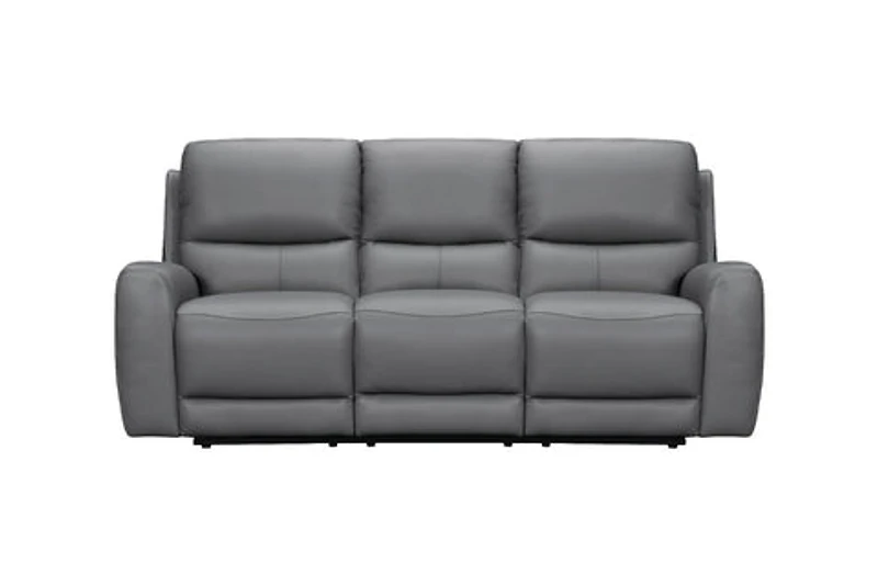 Brooke Leather Power Recliner Sofa - Dark Grey