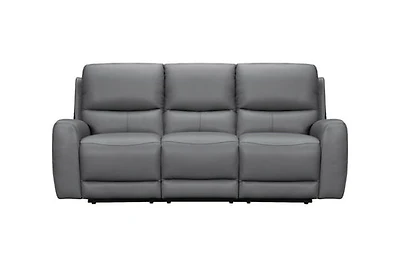 Brooke Leather Power Recliner Sofa - Dark Grey