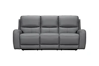 Brooke Leather Power Recliner Sofa - Dark Grey