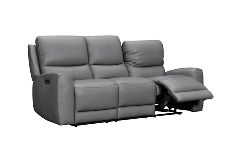 Brooke Leather Power Recliner Sofa - Dark Grey