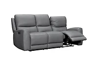 Brooke Leather Power Recliner Sofa - Dark Grey