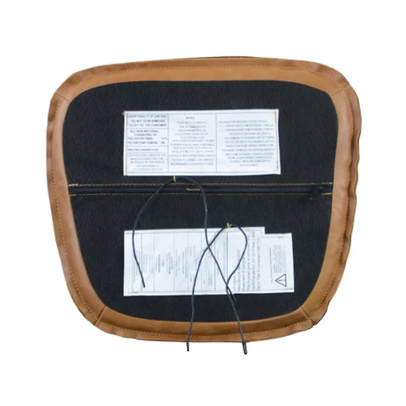Metal Crossback Leather Cushion Seat - Cognac