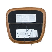 Metal Crossback Leather Cushion Seat - Cognac