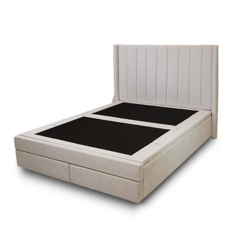 Candice Storage Double Bed With Drawers - Pearl