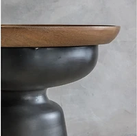 Rey Mango Wooden Side Table with Metal Legs