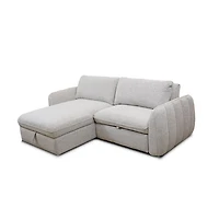 Cassey Pullout Sleeper Sectional with Storage Chaise - Light Grey