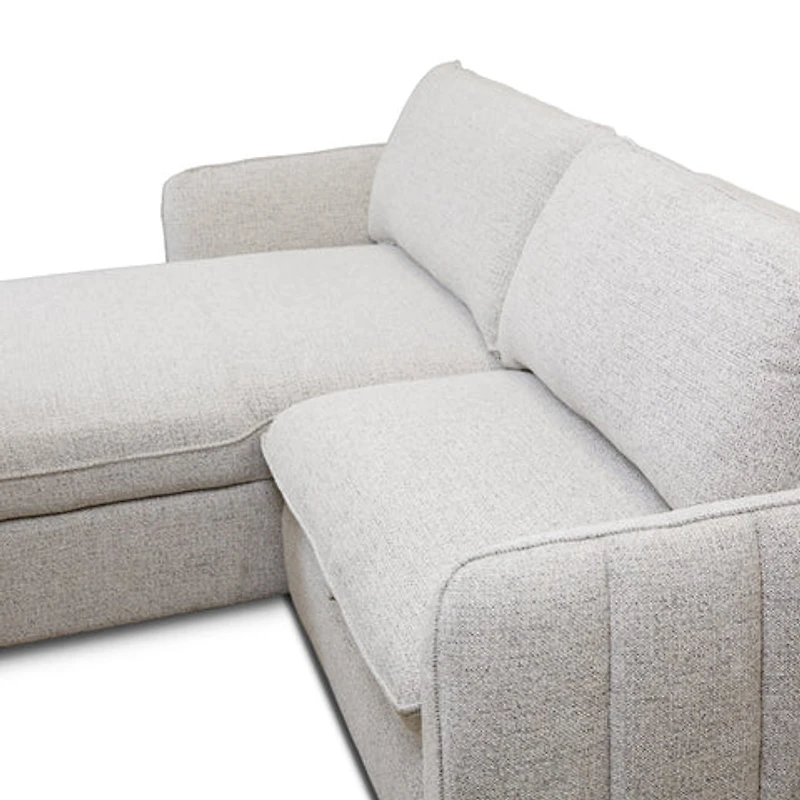 Cassey Pullout Sleeper Sectional with Storage Chaise - Light Grey