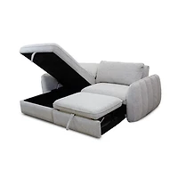 Cassey Pullout Sleeper Sectional with Storage Chaise - Light Grey