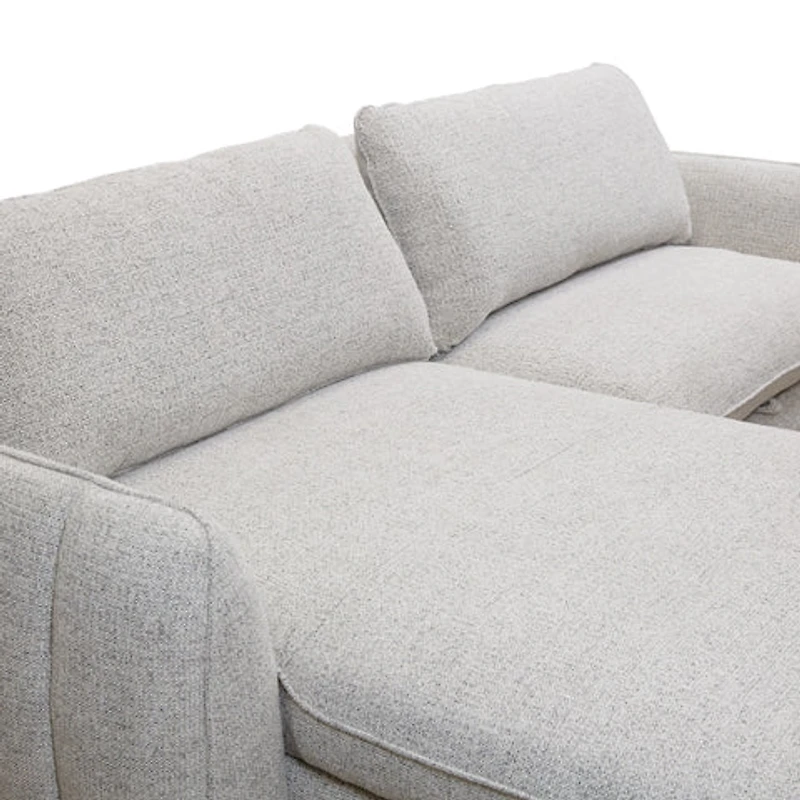 Cassey Pullout Sleeper Sectional with Storage Chaise - Light Grey