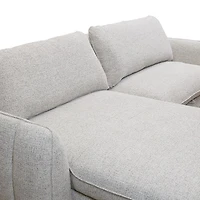 Cassey Pullout Sleeper Sectional with Storage Chaise - Light Grey