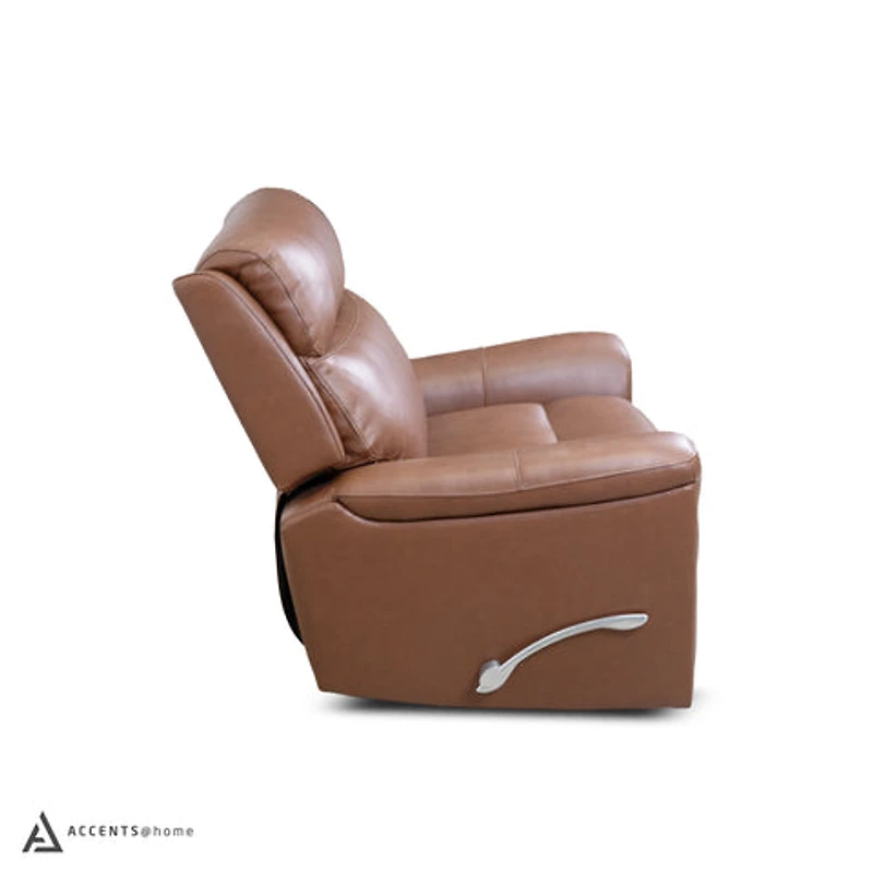 Cavallo Genuine Leather Swivel Manual Recliner Chair