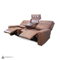 Cavallo Genuine Leather Power Recliner Sofa with Wireless Charger