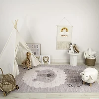 Beige Daisy Floral Elegance Rug