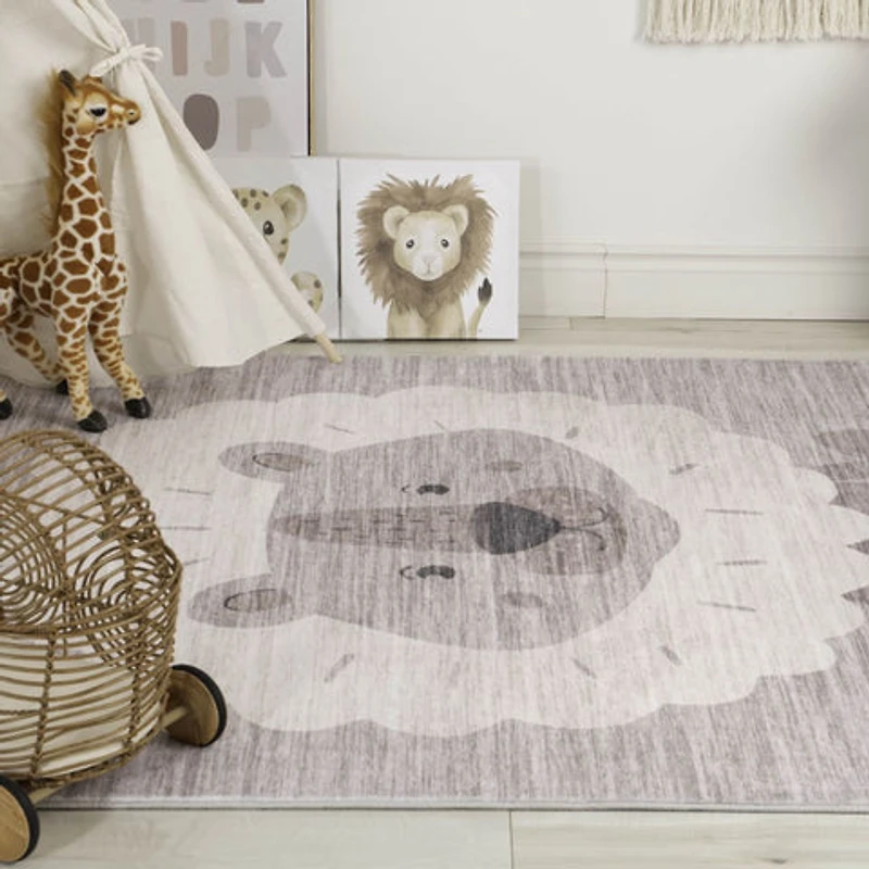 Beige Daisy Floral Elegance Rug