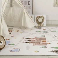 White Daisy Meadow-Inspired Area Rug