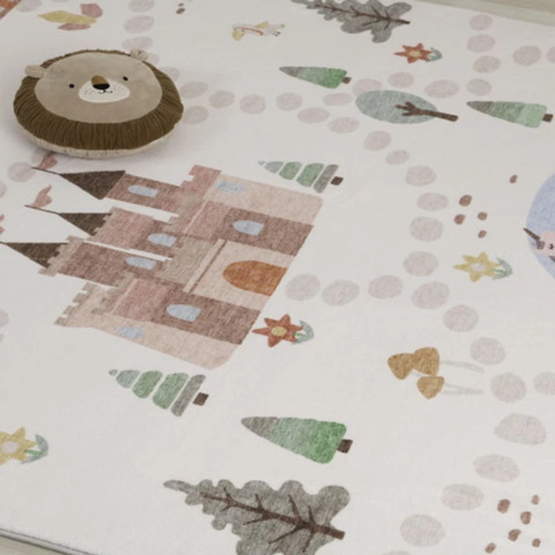 White Daisy Meadow-Inspired Area Rug