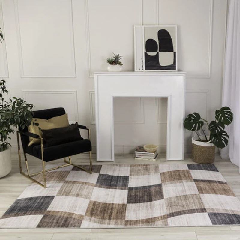 Europa Brown Distressed Pattern Area Rug
