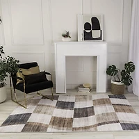 Europa Brown Distressed Pattern Area Rug
