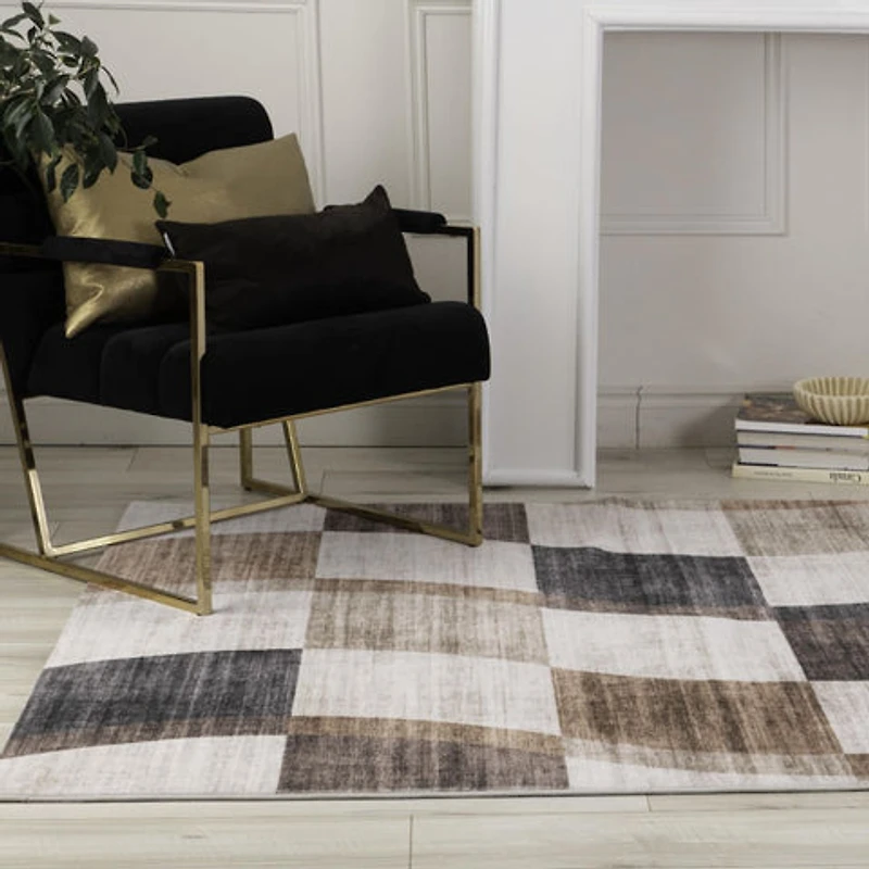 Europa Brown Distressed Pattern Area Rug