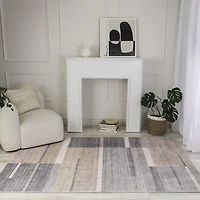 Europa Brown Contemporary Grid-Style Rug