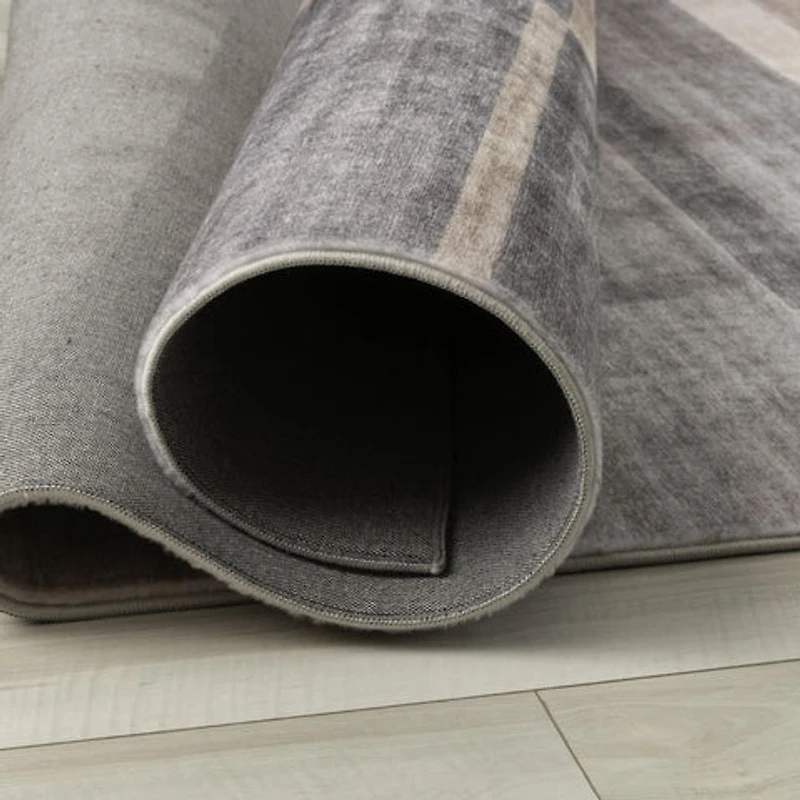 Europa Brown Contemporary Grid-Style Rug