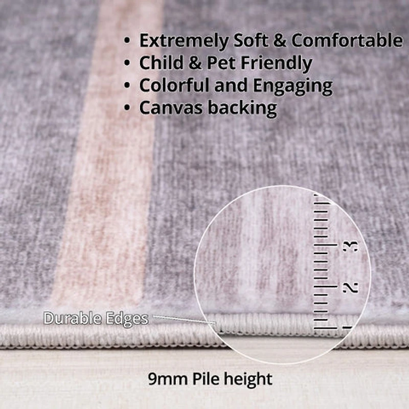 Europa Brown Contemporary Grid-Style Rug