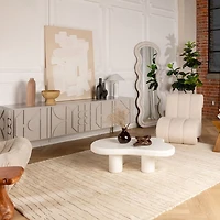 Leela Ivory Linear Modern Area Rug