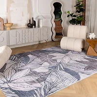 Lily Grey Traditional Distressed Floral Rug