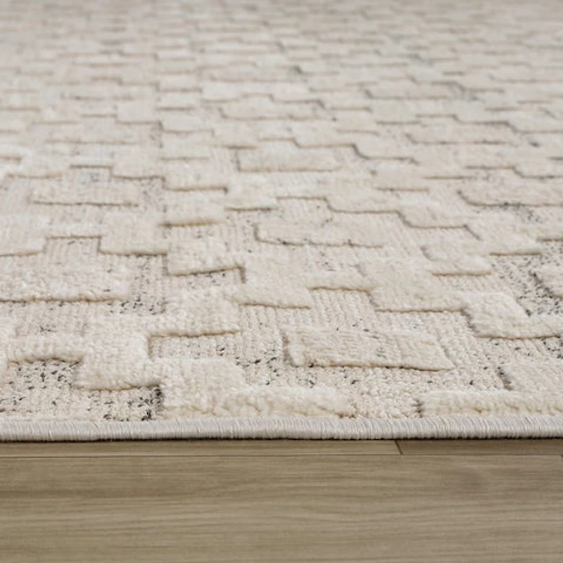Tulum Beige Abstract Lines Area Rug