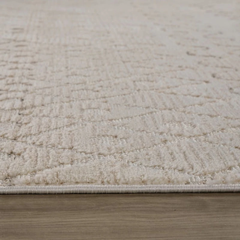 Tulum Beige Textured Moroccan Area Rug
