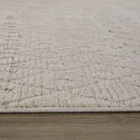 Tulum Beige Textured Moroccan Area Rug