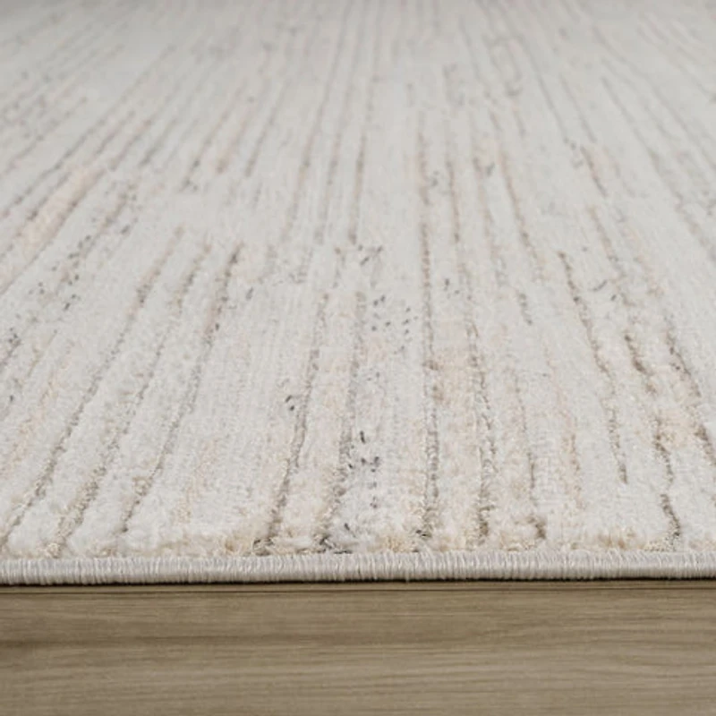 Tulum Beige Minimalist Chevron Area Rug