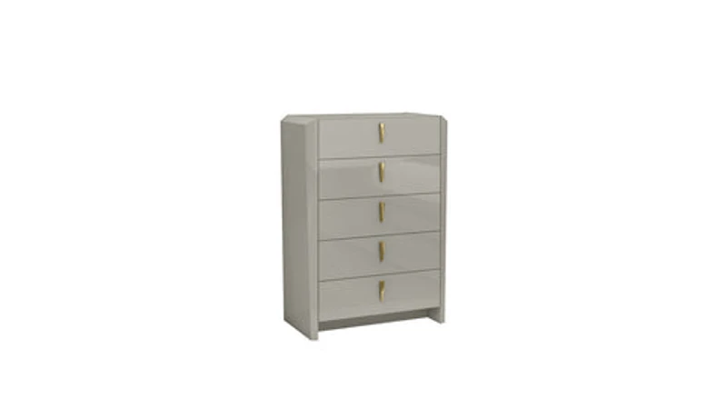 Gilly Grey Glossy Finish Bedroom Chest
