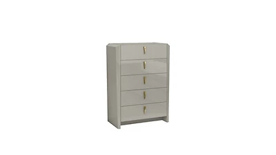 Gilly Grey Glossy Finish Bedroom Chest