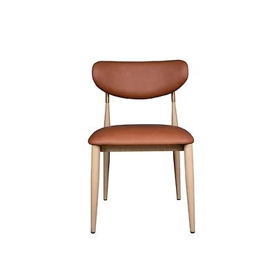 Nelia Upholstered Dining Chair in Cognac Fabric