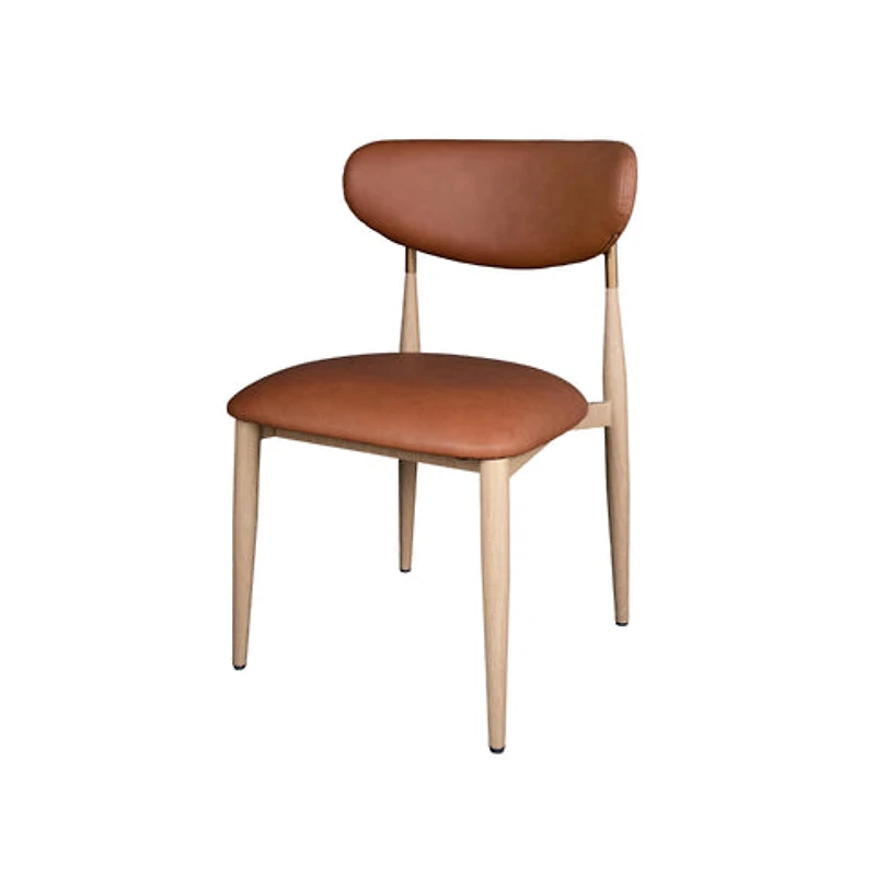 Nelia Upholstered Dining Chair in Cognac Fabric