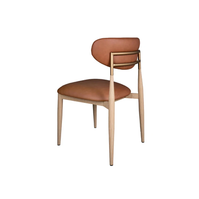 Nelia Upholstered Dining Chair in Cognac Fabric