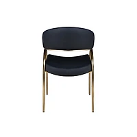 Monet Upholstered Dining Chair in Black PU with Brushed Gold Legs
