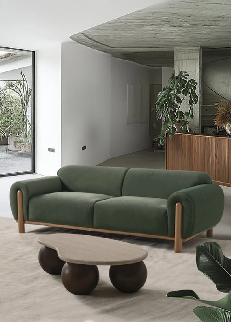 Elowen Sofa - Green Velvet