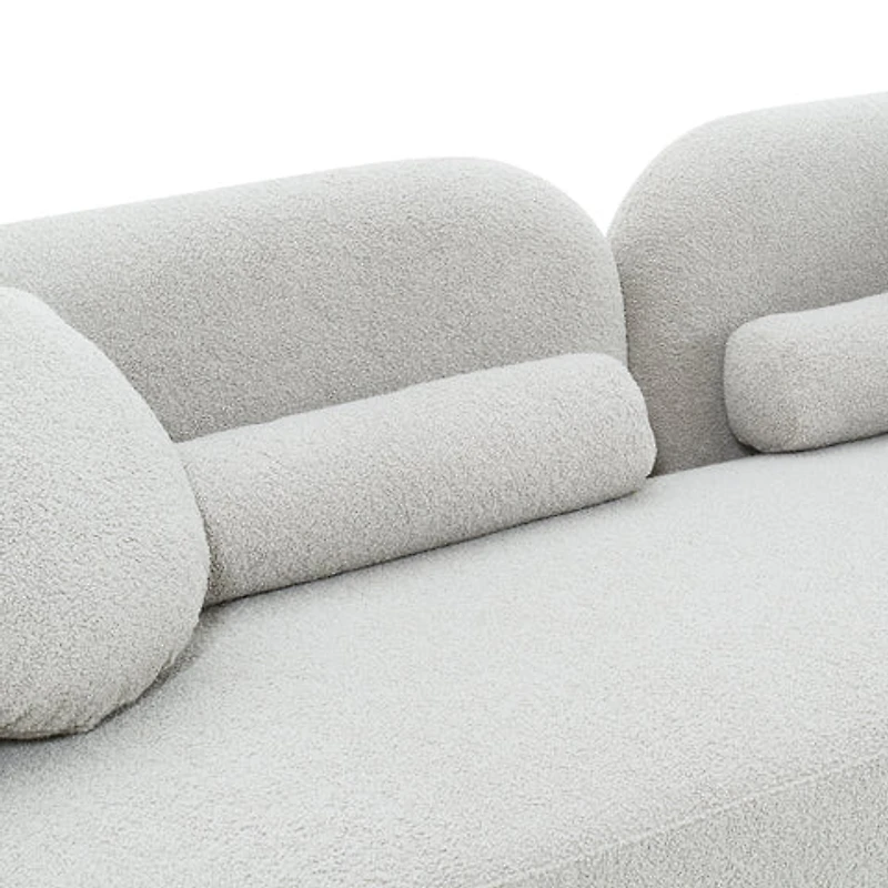Freya Premium Boucle Fabric Sofa - Teddy Taupe