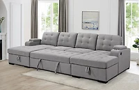 Alonso Sleeper U-shaped sectional with USB - Stone